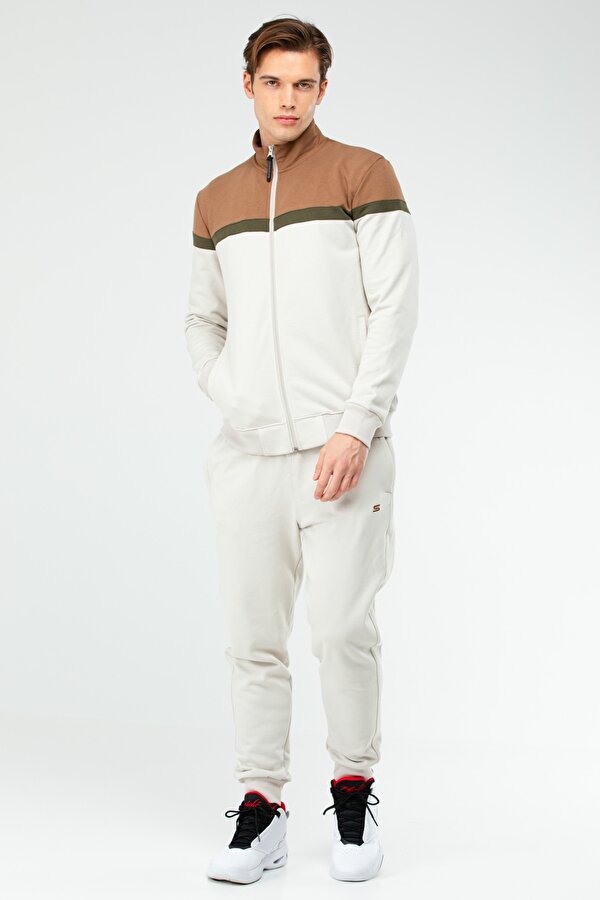 Speedlife Taş Regular Pamuklu Dik Yaka Lastik Paça Erkek Eşofman Takım XA1728