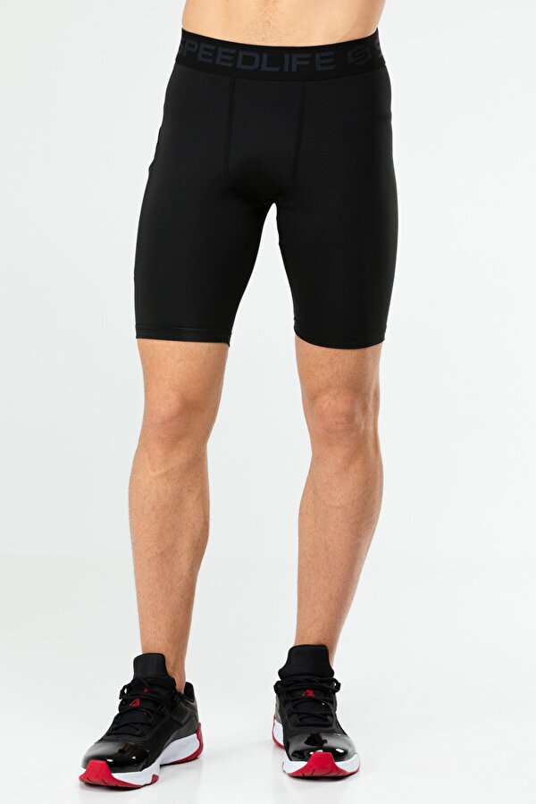 Speedlife Siyah Slim Fit Basic Erkek Biker Tayt XE0236