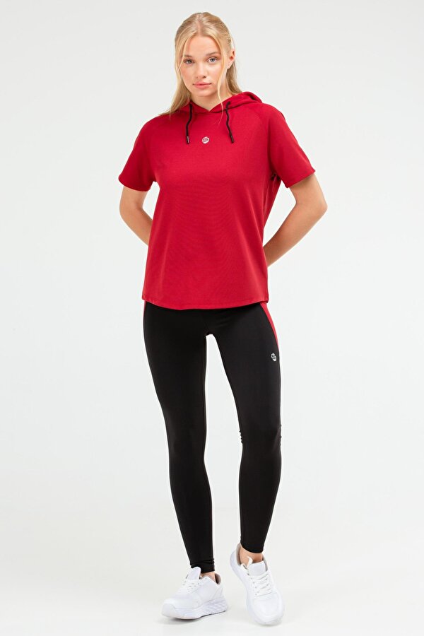 Speedlife Bordo Slim Fit Micro Yüksek Bel Toparlayıcı Kadın Tayt Takım SB0828