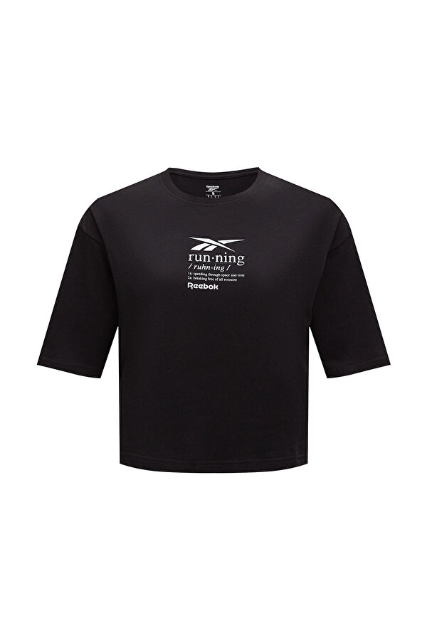 Reebok Run Graphic Ss Tee Черный Женщина Футболка