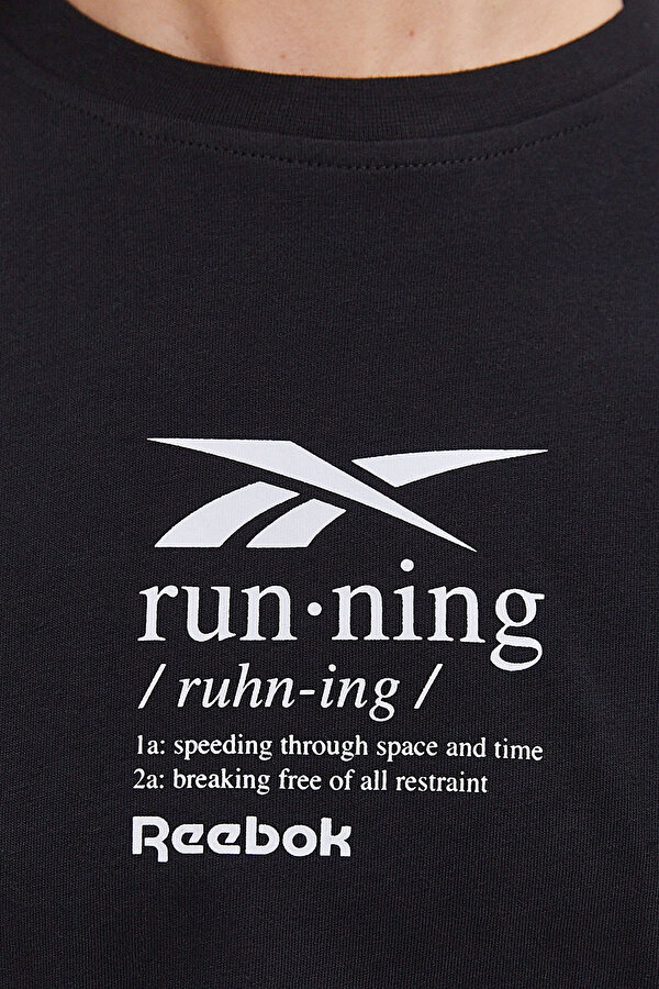 Reebok Run Graphic Ss Tee Черный Женщина Футболка