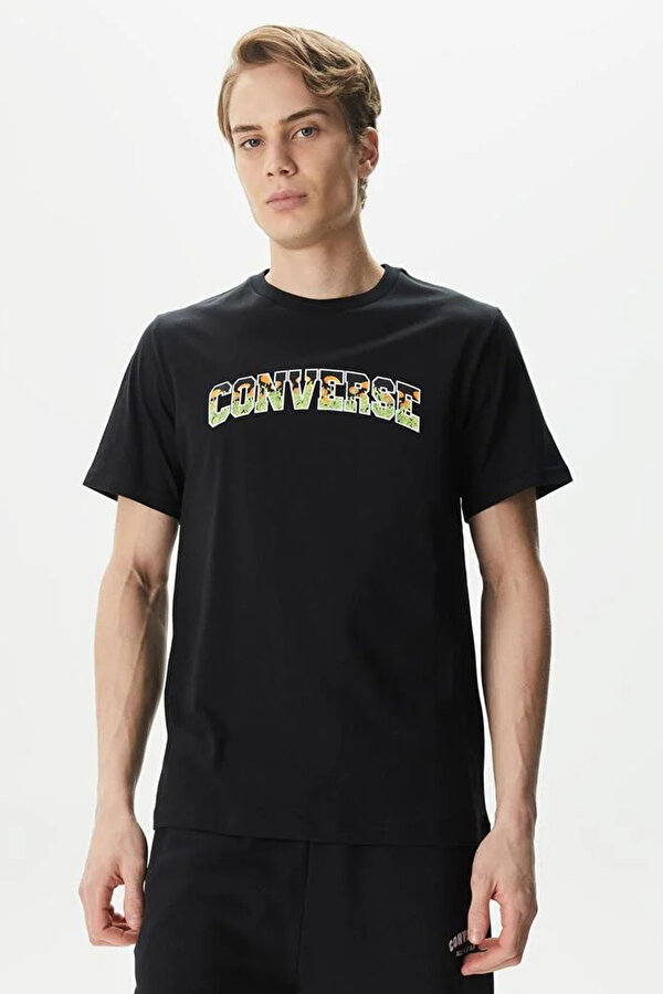Converse FLORAL T-SHIRT Siyah Erkek Kısa Kol T-Shirt