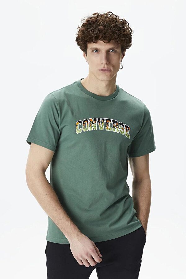 Converse FLORAL T-SHIRT Yeşil Erkek Kısa Kol T-Shirt