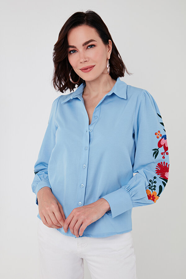 Lela Bayan Gömlek 611GO003 BEBE MAVİ