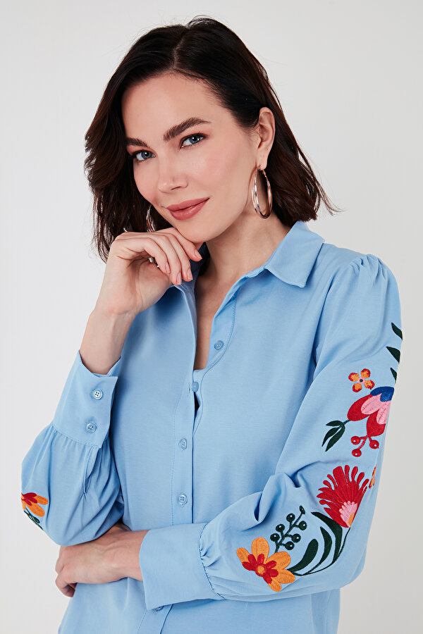 Lela Bayan Gömlek 611GO003 BEBE MAVİ