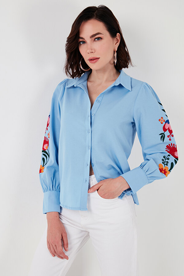 Lela Bayan Gömlek 611GO003 BEBE MAVİ