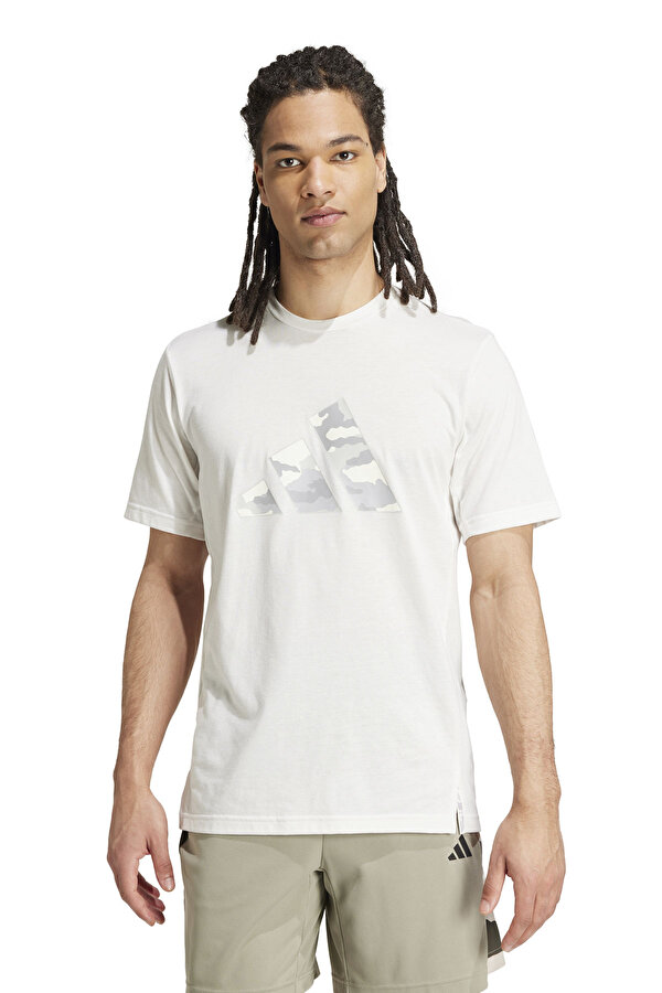 adidas CAMO BIG LOGO T Beyaz Erkek Kısa Kol T-Shirt