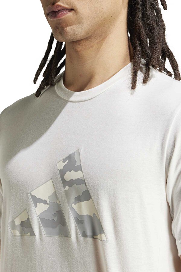 adidas CAMO BIG LOGO T Beyaz Erkek Kısa Kol T-Shirt