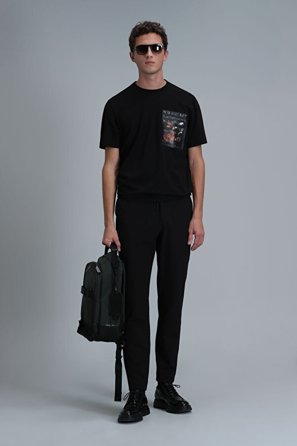 Lufian Erkek Exotıc Modern Grafik T-Shirt 111020202 Siyah