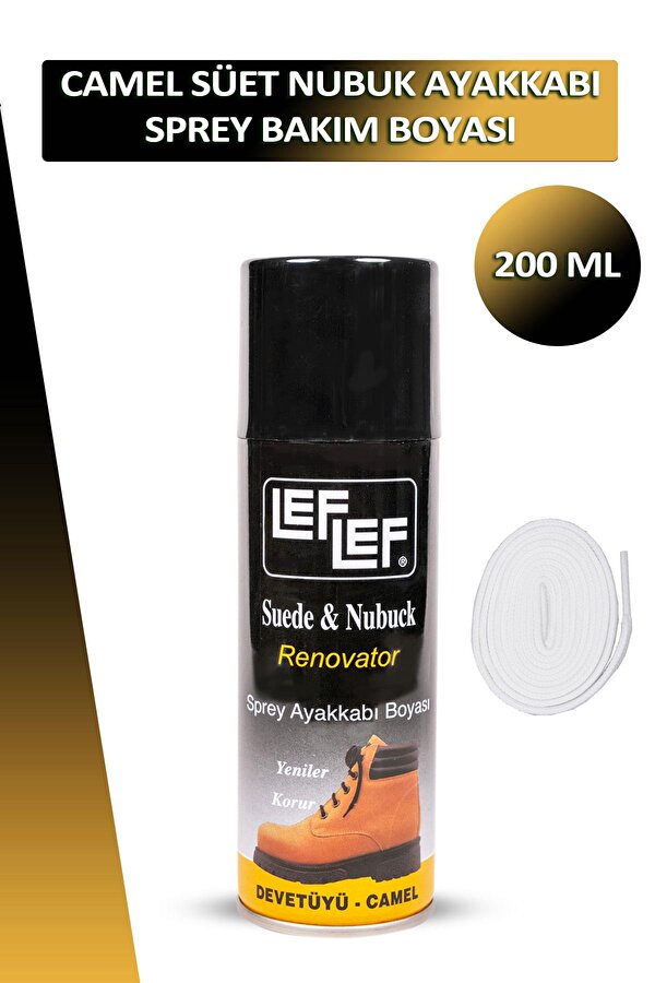 Dopar Bağcık + Nuri Leflef Süet Nubuk Ayakkabı Sprey Bakım Boyası 200 ML Set