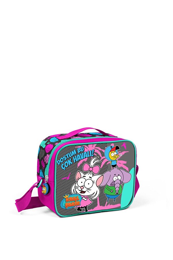 Kral Şakir Unisex Pembe  Canan Fil Necati ve Şakir Beslenme Çantası