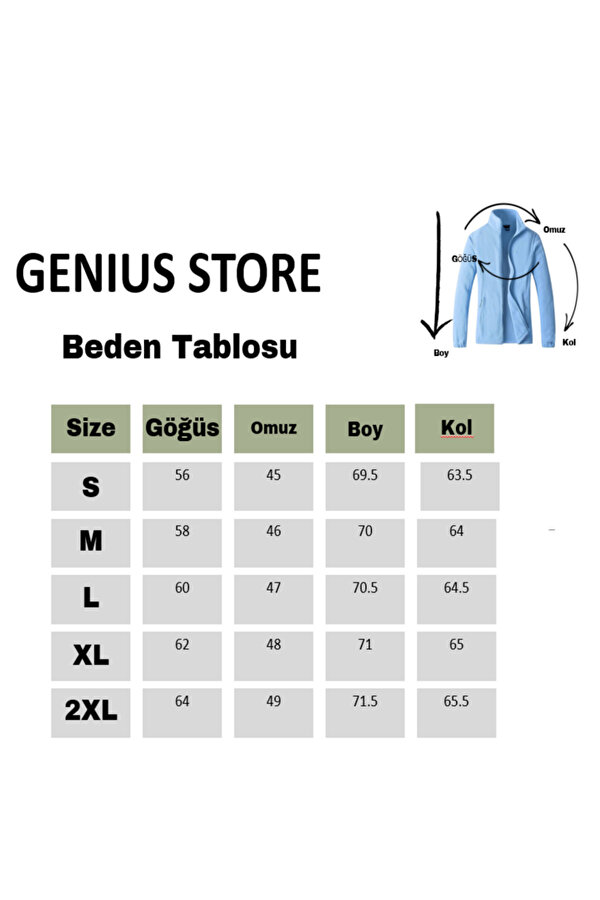 GENIUS STORE Unisex Polar Tam Fermuarlı Outdoor Polar Ceket Tactical Polar Kadın-erkek Polar Renkli-tam