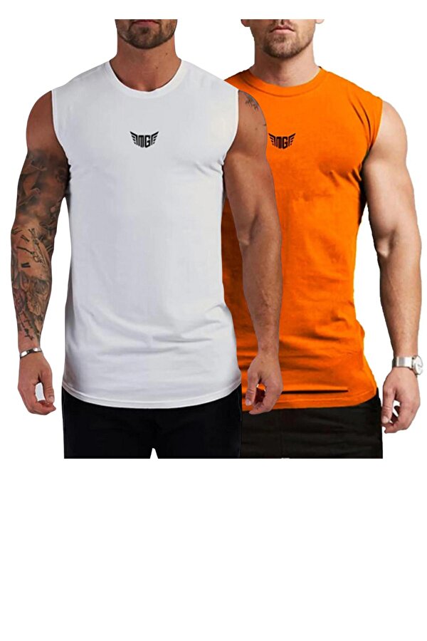 GENIUS STORE Erkek Nem Emici Hızlı Kuruma Atletik Teknik Performans Sporcu Sıfır Kol T-shirt MG-ATLET2