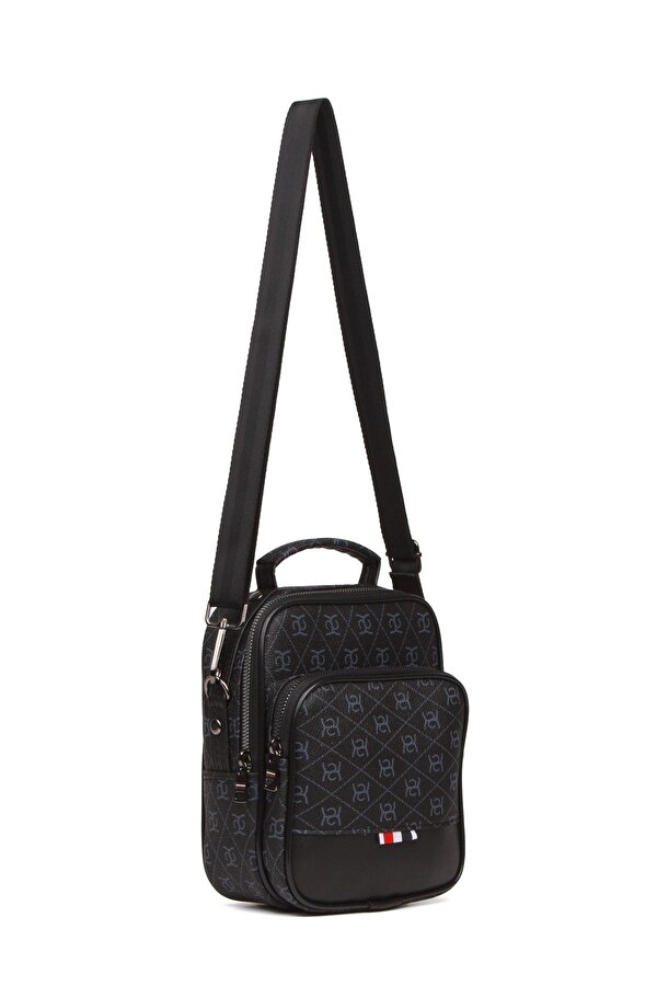 Adelina Bags Erkek Siyah Desenli El Ve Omuz Çantası