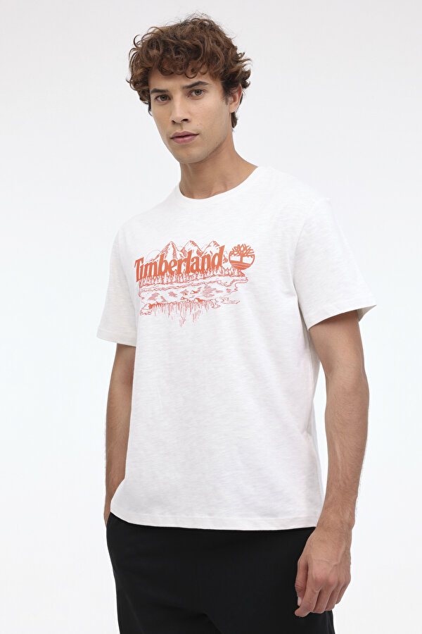 Timberland Short Sleeve Graphic Slub Beyaz Erkek Kısa Kol T-Shirt