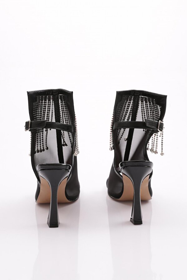 DGN 6904 Kadin Halhal Detayli Topuklu Abiye Ayakkabi