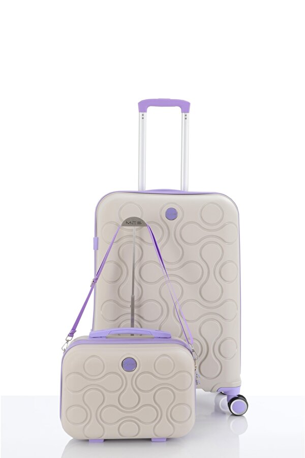 MÇS GROUP V376 PP Y.ÜRETİM VALİZ 65 CM + MAKYAJ SİYAH SET
