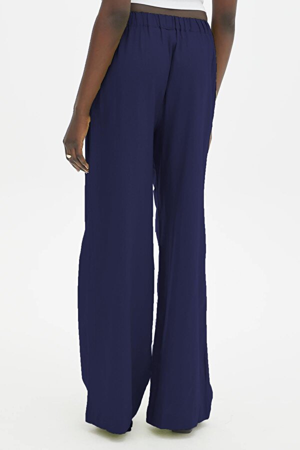 Madmext Lacivert Geniş Paça Kadın Pantolon MG1982