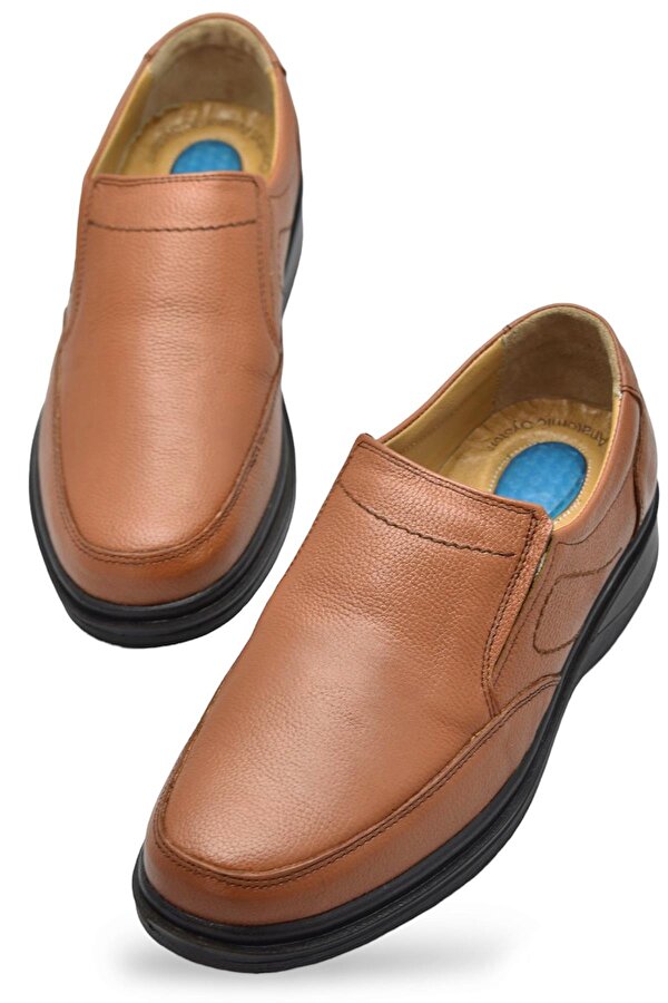 Ayakkabı Burada 7878 Ortopedik Taban Siyah Hakiki Deri Erkek Ayakkabı Mevsimlik