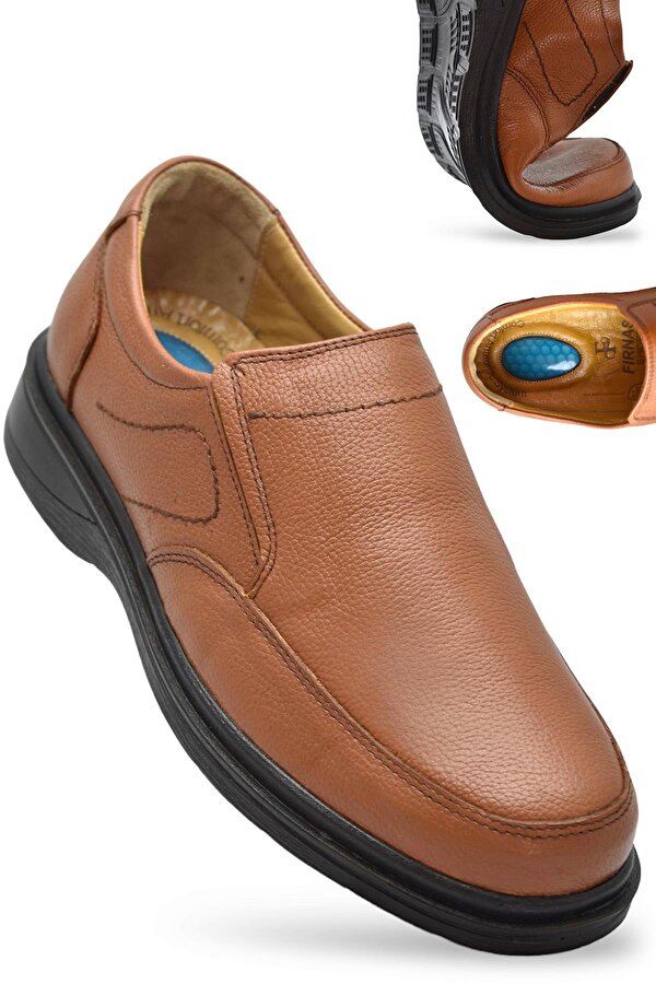 Ayakkabı Burada 7878 Ortopedik Taban Siyah Hakiki Deri Erkek Ayakkabı Mevsimlik