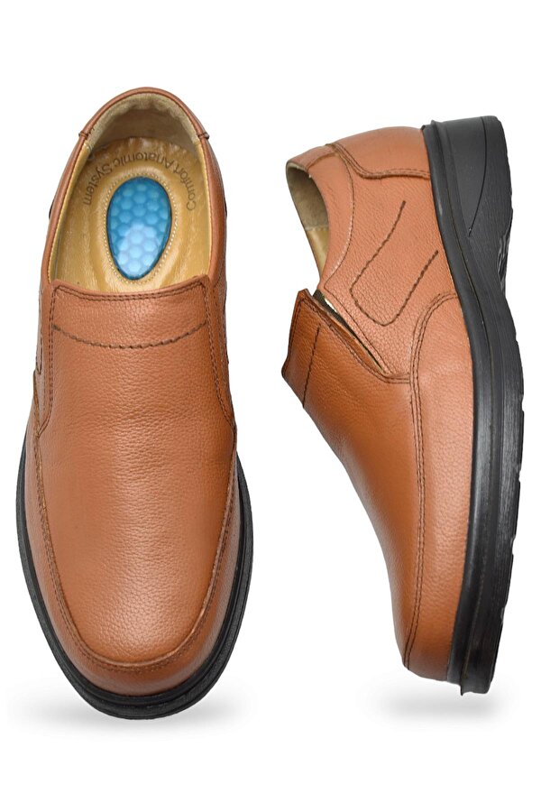 Ayakkabı Burada 7878 Ortopedik Taban Siyah Hakiki Deri Erkek Ayakkabı Mevsimlik