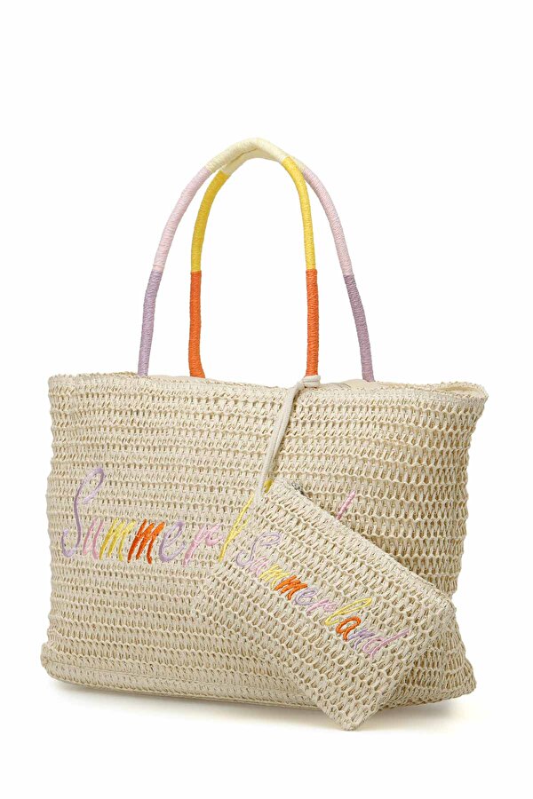 Butigo HASIR NAKIS OMZ 4FX Kum Kadın Omuz Çantası