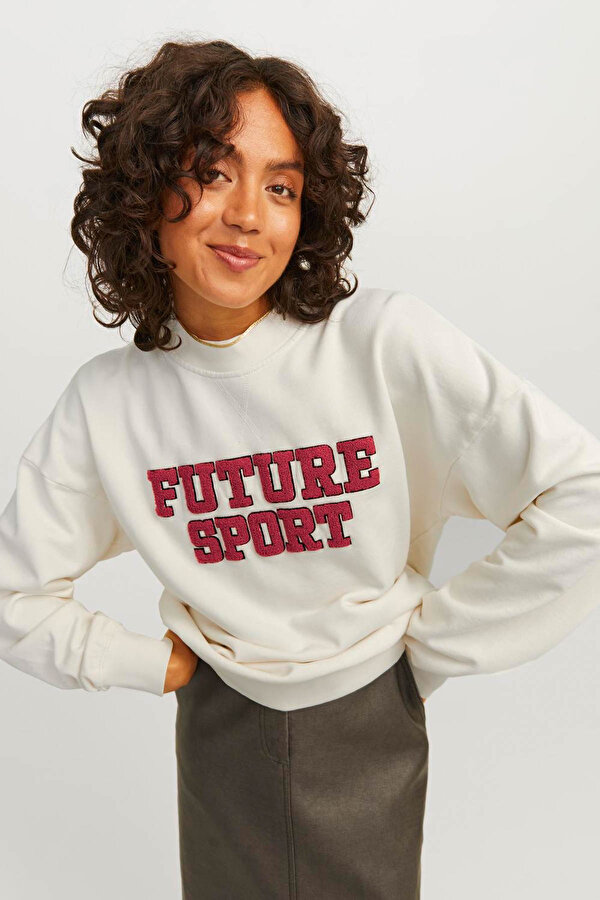Jjxx JXRIRI LOOSE LS CREW SWEA Bej Kadın Sweatshirt