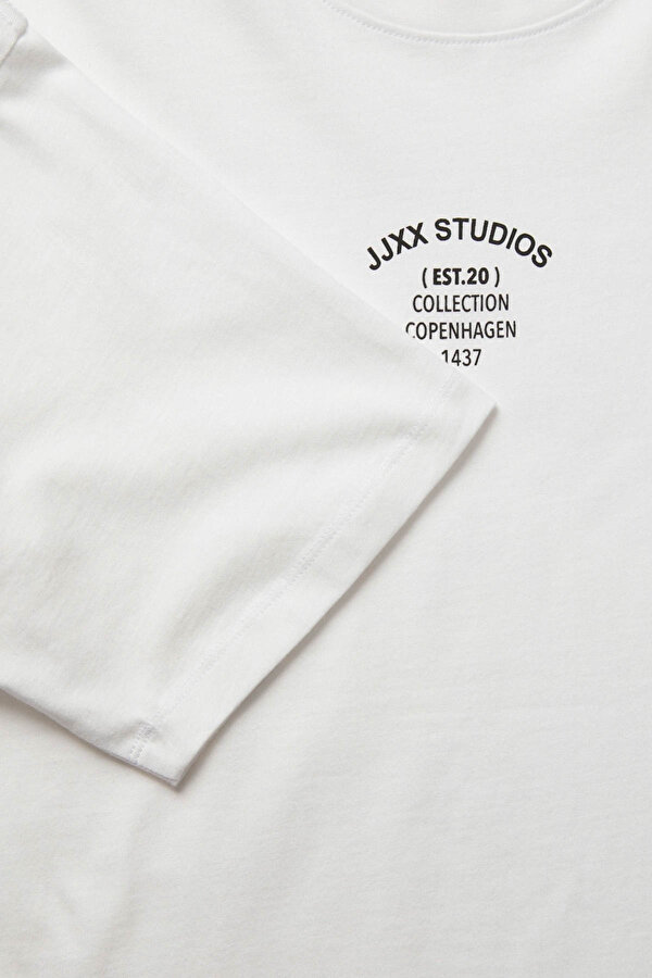 Jjxx JXALVA LOOSE SS PRINT TEE Beyaz Kadın Kısa Kol T-Shirt