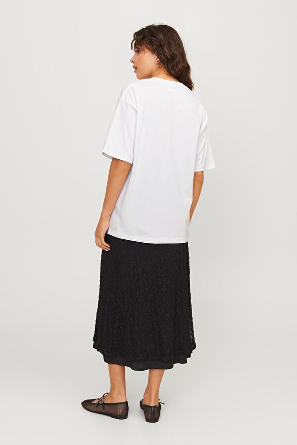 Jjxx JXALVA LOOSE SS PRINT TEE Beyaz Kadın Kısa Kol T-Shirt