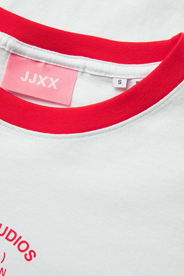 Jjxx JXALBA LOOSE SS PRINT TEE Beyaz Kadın Kısa Kol T-Shirt