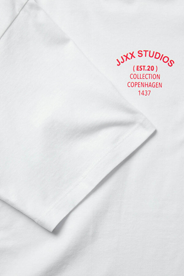 Jjxx JXALBA LOOSE SS PRINT TEE Beyaz Kadın Kısa Kol T-Shirt