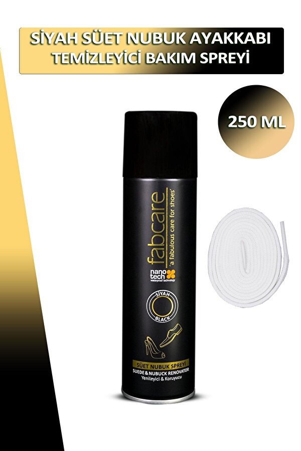 Dopar Bağcık + Fabcare Süet ve Nubuk Ayakkabı Temizleyici Bakım Sprey Boyası 250 ML Set