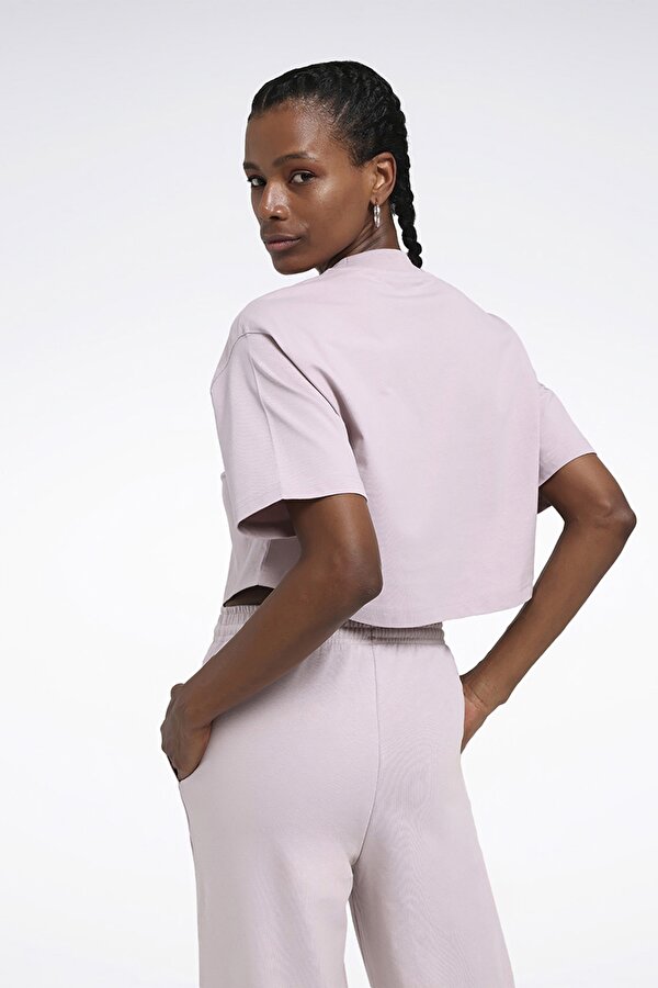 Reebok CL AE BIG LOGO CROP TEE Pembe Kadın Kısa Kol T-Shirt