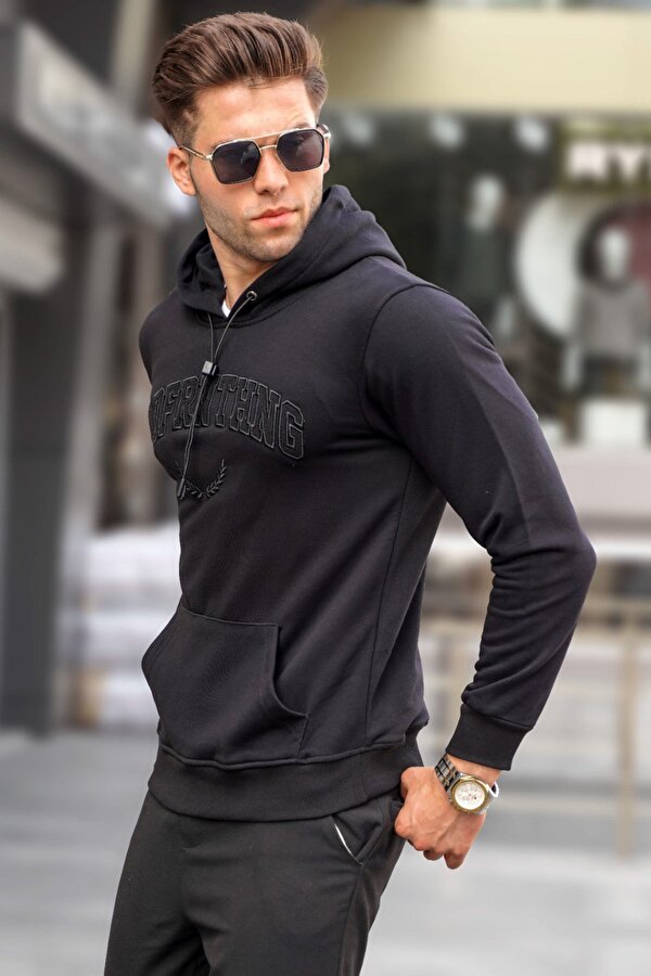 Madmext Siyah Kapüşonlu Sweatshirt 5289