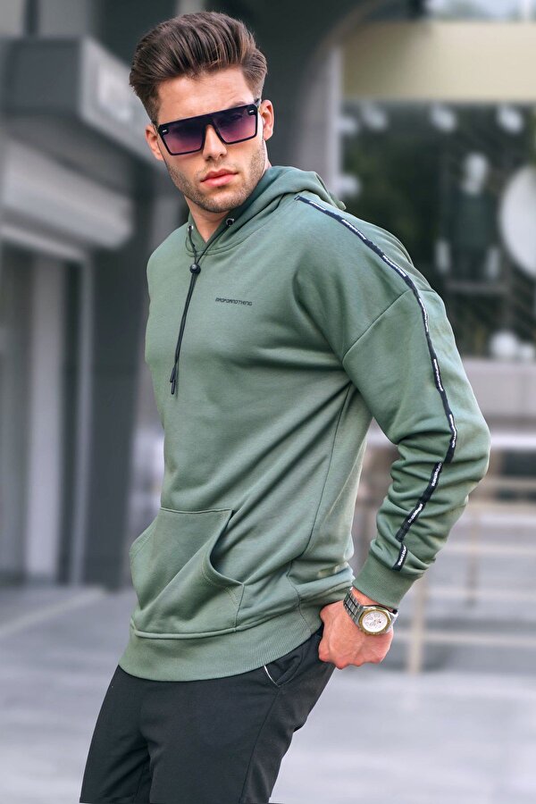 Madmext Haki Kapüşonlu Sweatshirt 4721