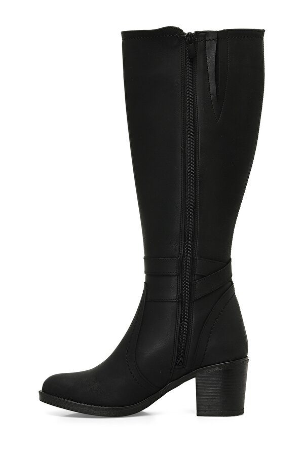 Butigo 24K-1032 4PR Siyah Kadın Topuklu Çizme