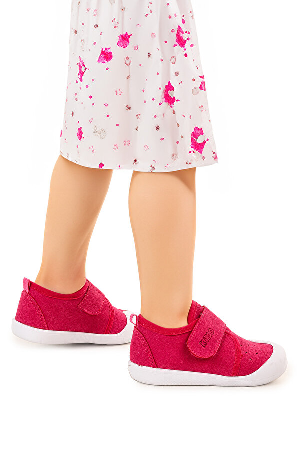 Kiko Kids Daffy Cırtlı Kız Bebek İlk Adım Panduf Ayakkabı Fuşya