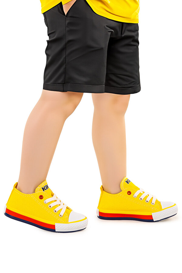 Kiko Kids Tinna Bağcıklı Erkek Çocuk Keten Spor Ayakkabı Sarı