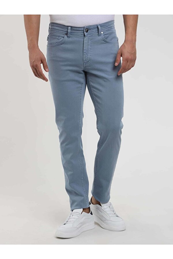 Dufy Mavi Erkek Slim Fit Düz Pantolon - 107150