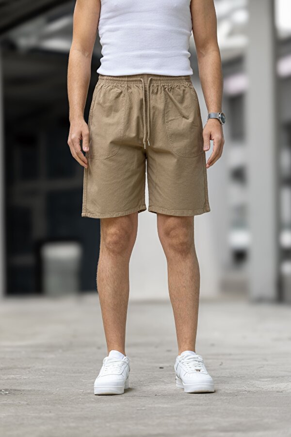 DECAS KİTE Regular Fit Cepli Kapri Şort - Kahve
