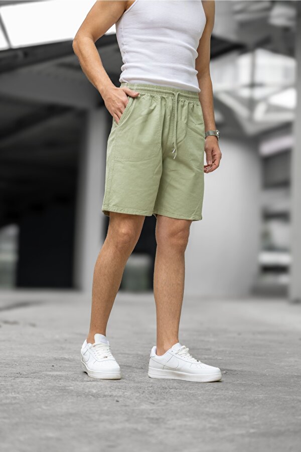 DECAS KİTE Regular Fit Cepli Kapri Şort - Yeşil