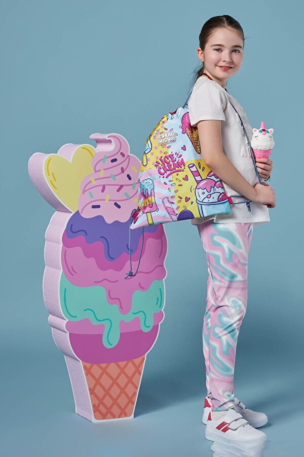 Coral High Kids Mixed Dondurma Desenli İpli Büzgülü Sırt Çantası 12652