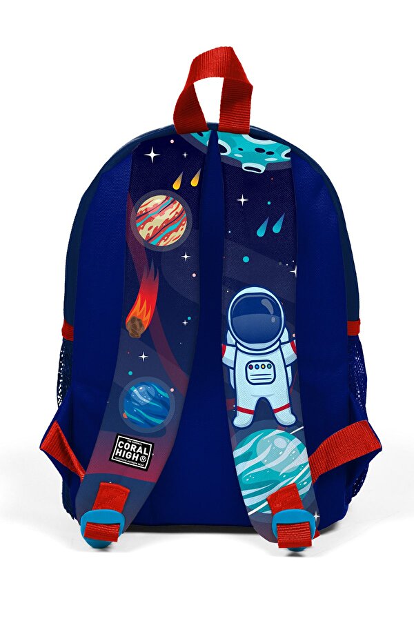 Coral High Minik Yuva Sırt Çantası Saks Mavi Astronot Desenli Iki Bölmeli 23524