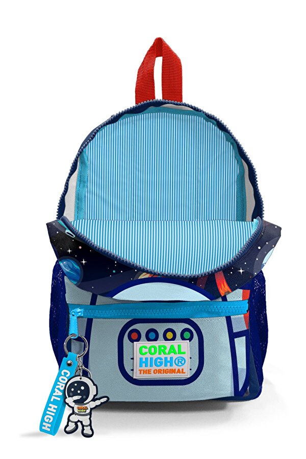 Coral High Minik Yuva Sırt Çantası Saks Mavi Astronot Desenli Iki Bölmeli 23524