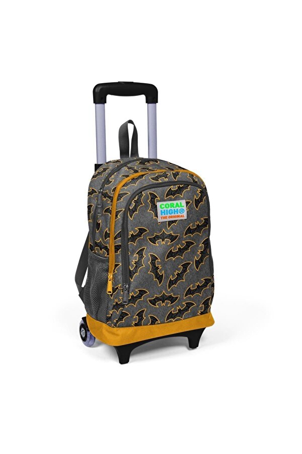 Coral High Kids Koyu Gri Hardal Yarasa Desenli Çekçekli 3'lü Çanta Seti SET0123921
