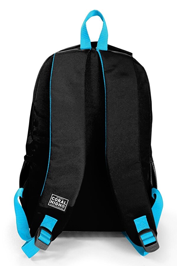 Coral High Kids Siyah Mavi Anime Desenli Üç Bölmeli Okul Sırt Çantası 23666