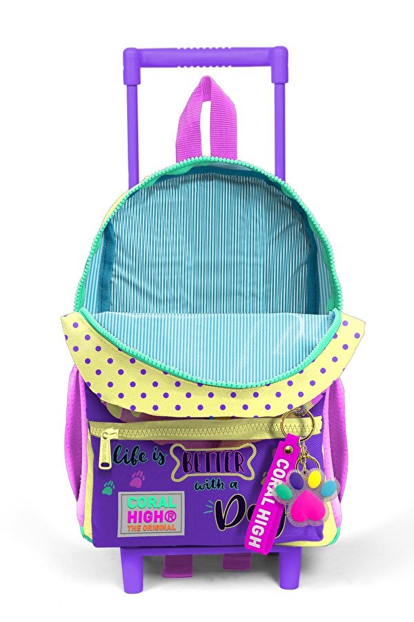 Coral High Minik Yuva Çekçekli Sırt Çantası Sarı Pembe Sevimli Köpek Desenli İki Bölmeli 24052