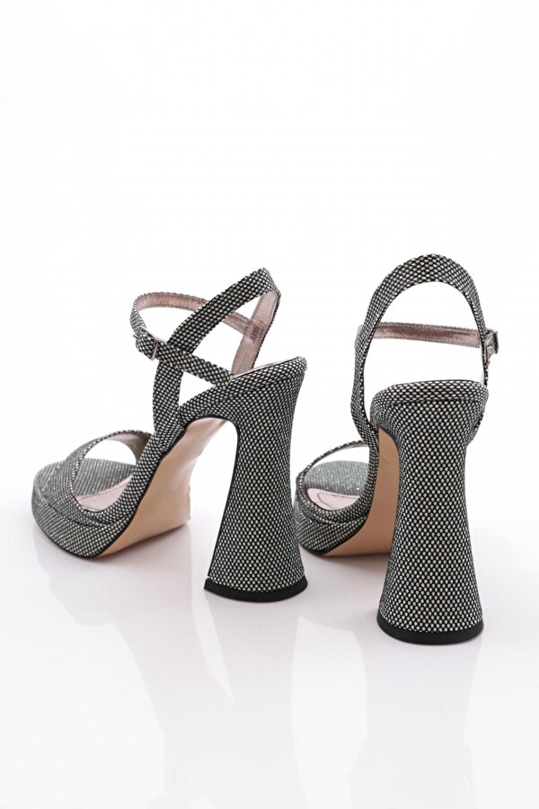 DGN 6003 Kadin Bilekten Bağlama Topuklu Abiye Ayakkabi