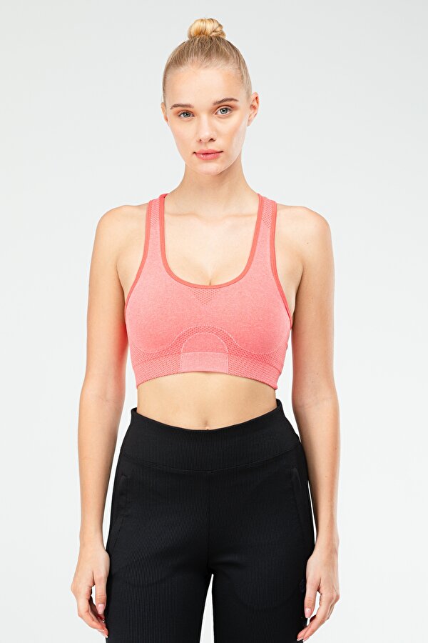 Speedlife Kırmızı Slim Fit Açık Yaka Kadın Seamless Sporcu Sütyeni Bra SSF0015