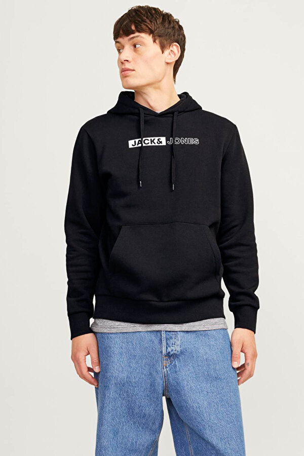 Jack & Jones JJECORP LOGO HOODIE Siyah Erkek Sweatshirt